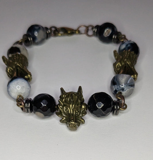 Wolf and Dragon Beaded Bracelet